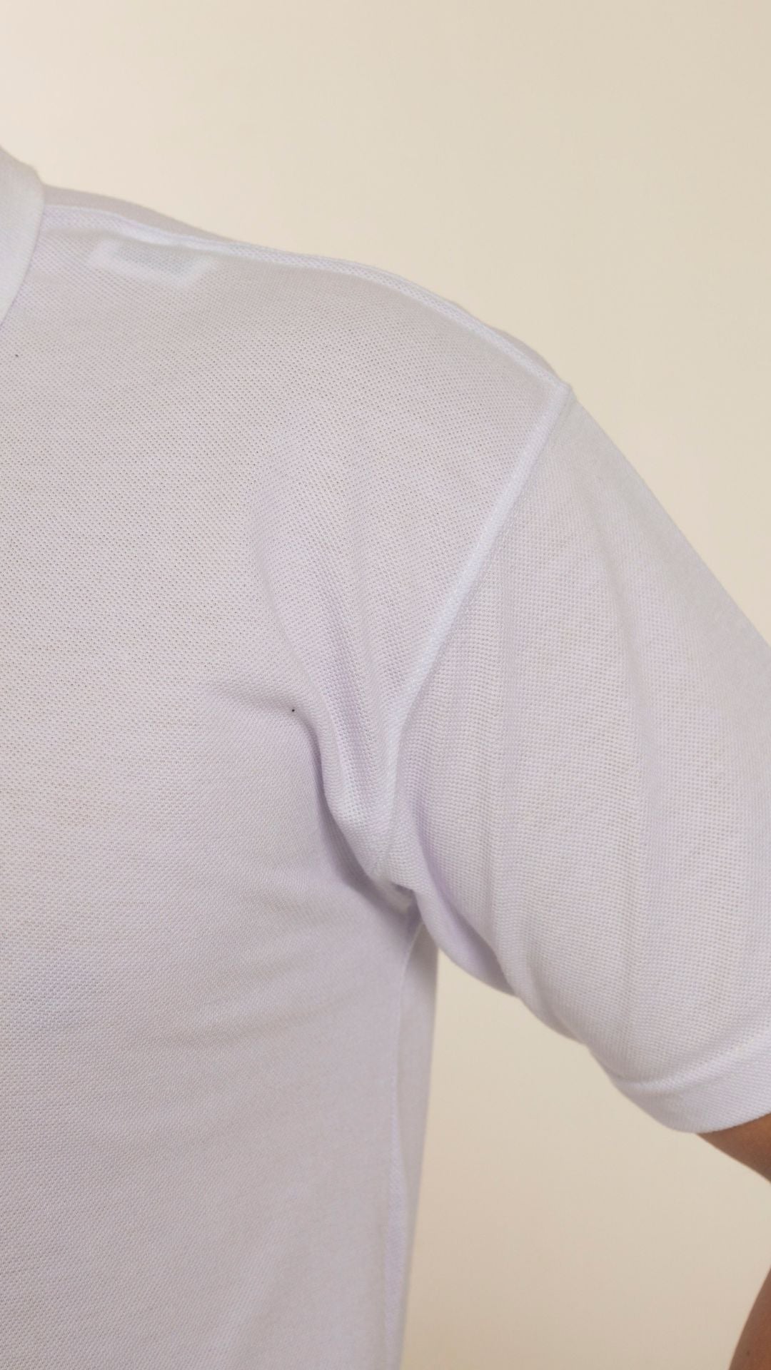 Camiseta Polo Branca 100% Algodão
