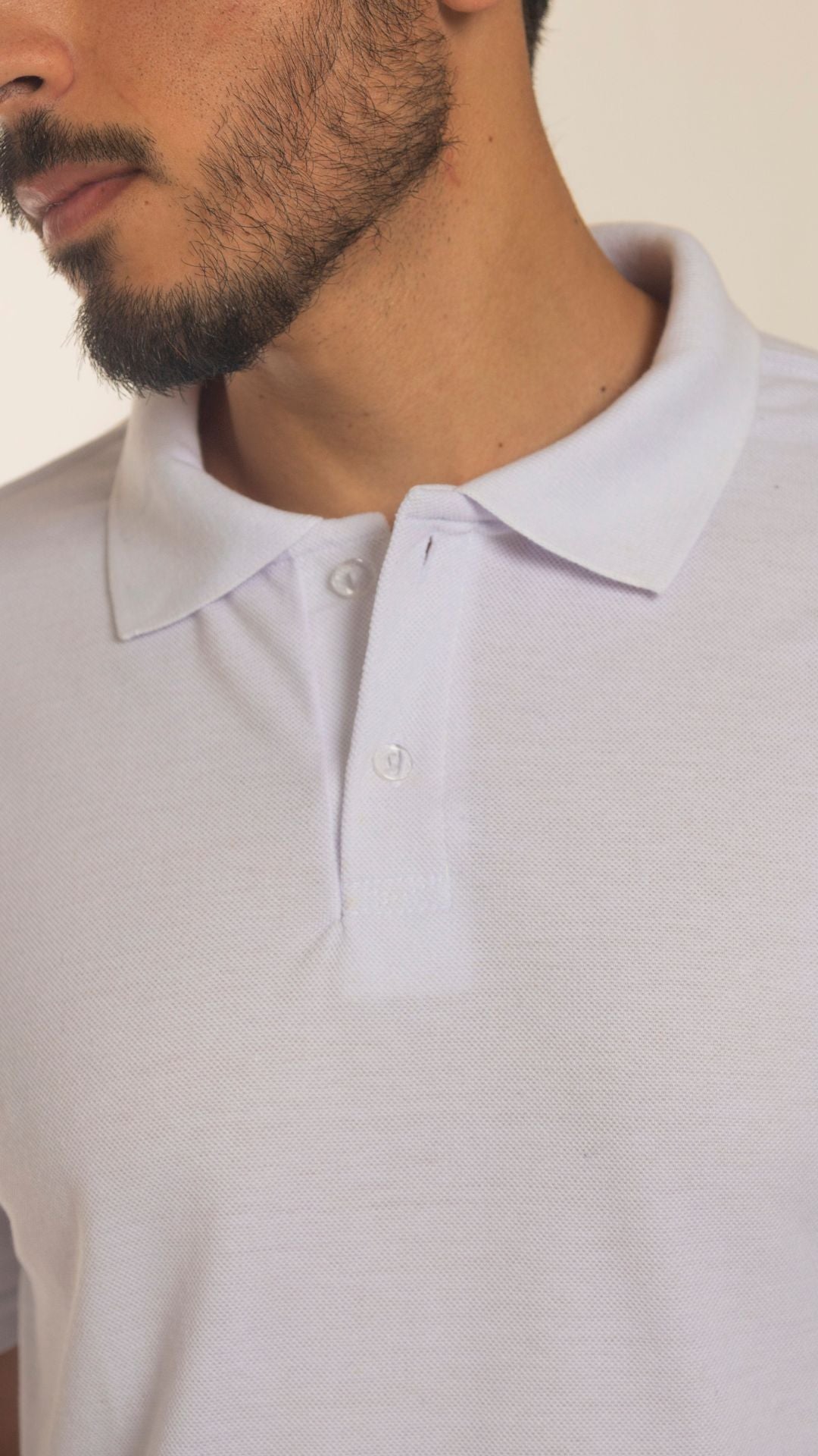 Camiseta Polo Branca 100% Algodão