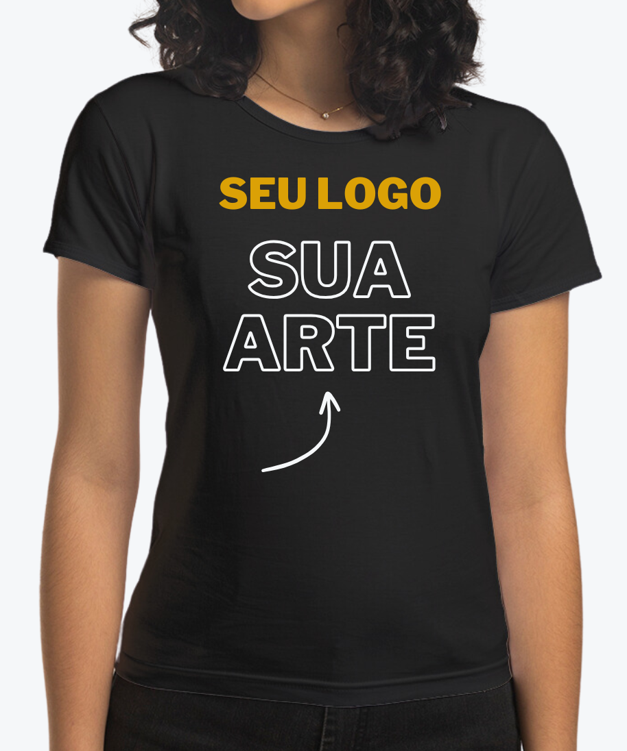 Babylook Preta Personalizada 100% Algodão