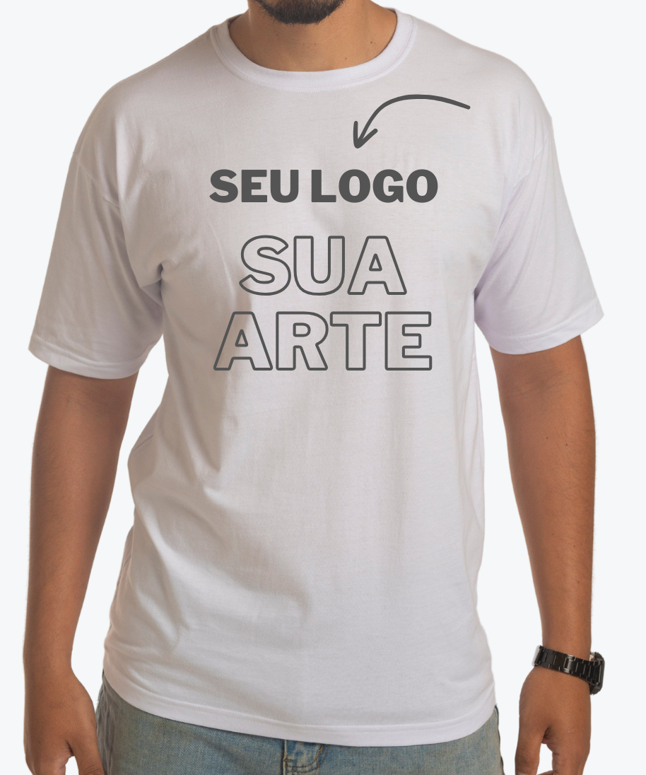 Camiseta Branca Personalizada 100% Algodão