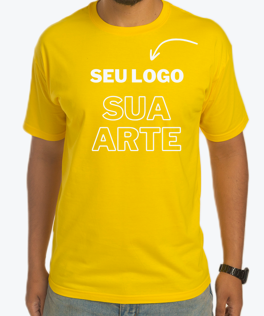 Camiseta Amarelo Canário Personalizada 100% Algodão