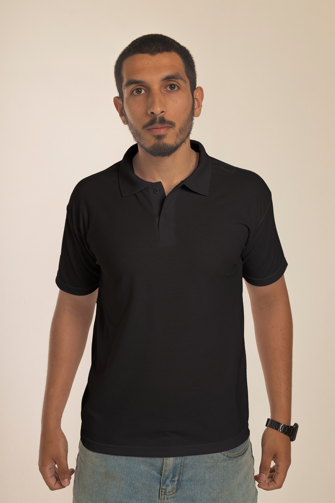 Camiseta Polo Preta 100% Algodão