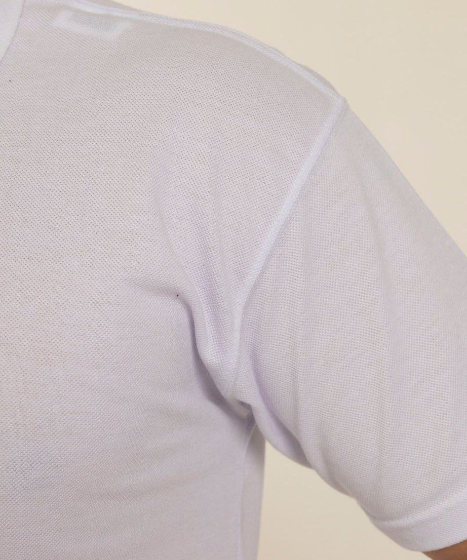 Camiseta Polo Branca 100% Algodão