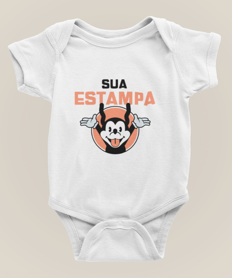 Body infantil Branco personalizado 100% algodão