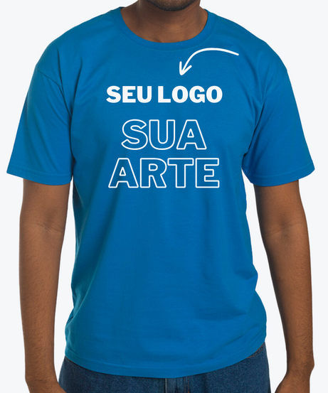 Camiseta Azul Royal Personalizada 100% Algodão