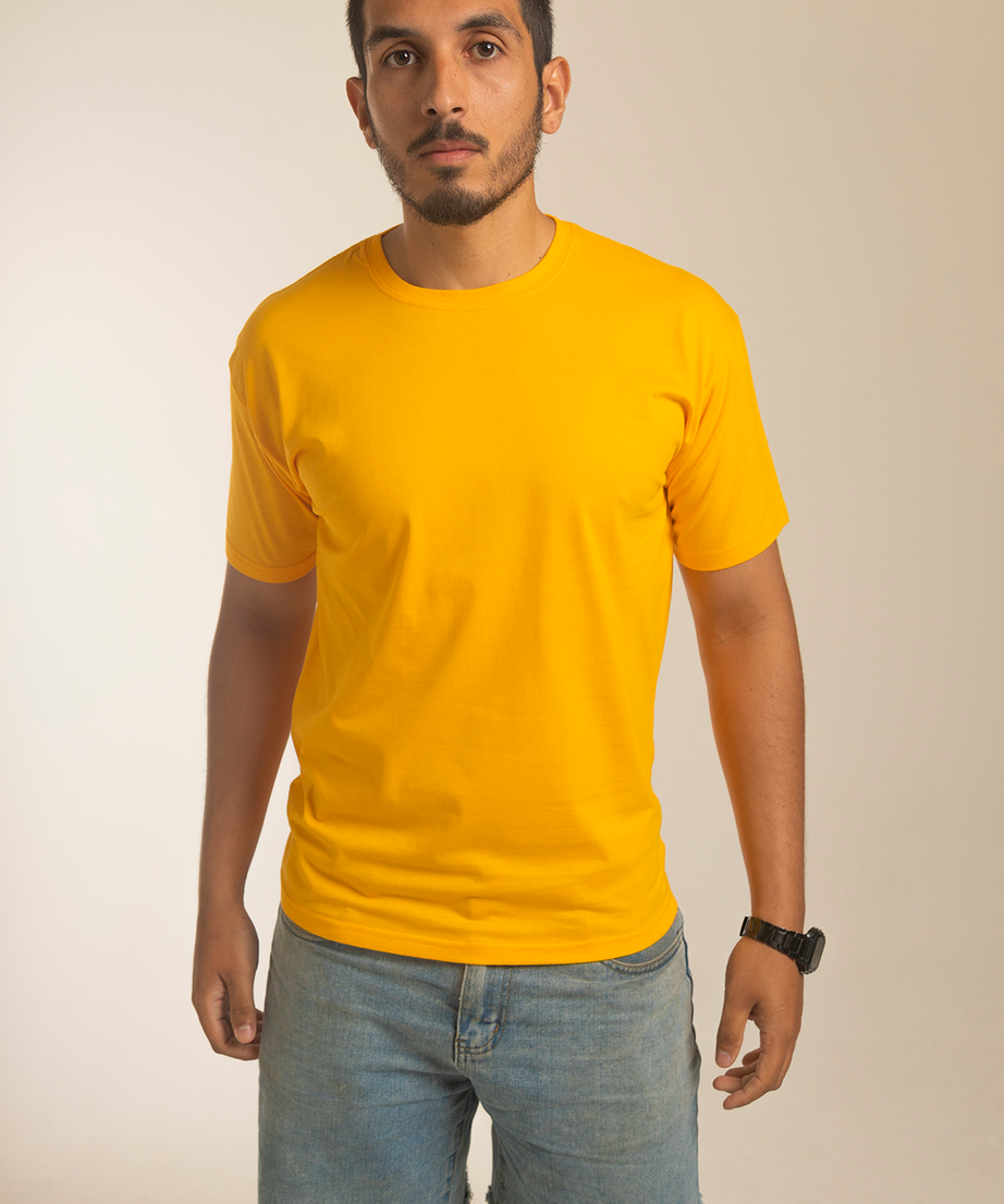 Camiseta Amarelo Ouro Personalizada 100% Algodão