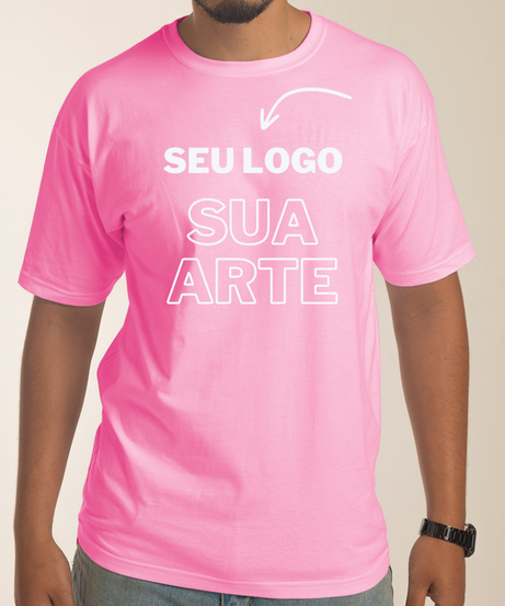 Camiseta Rosa Bebê Personalizada 100% Algodão