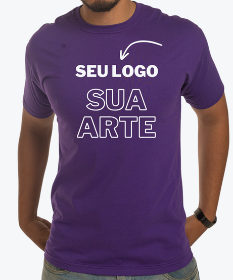 Camiseta Roxa Personalizada 100% Algodão