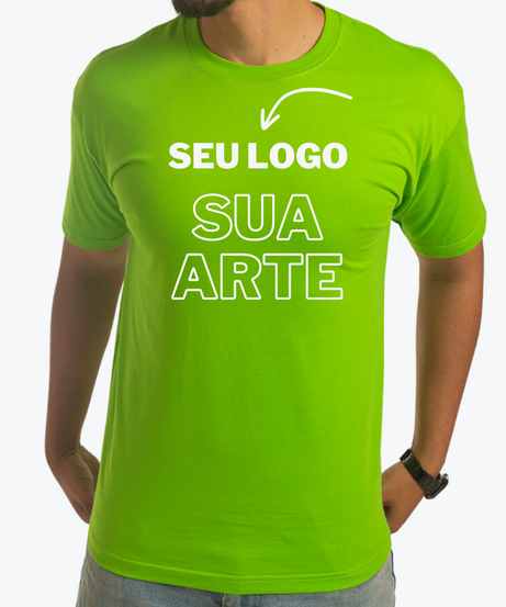Camiseta Verde Flúor Personalizada 100% Algodão