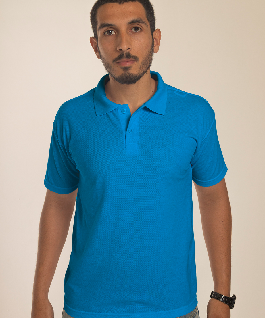 Camiseta Polo Azul Royal 100% Algodão