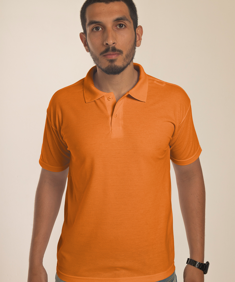 Camiseta Polo Laranja 100% Algodão