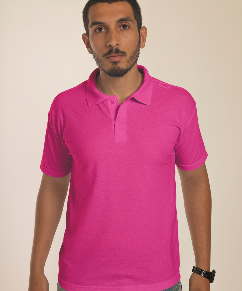 Camiseta Polo Rosa Pink 100% Algodão