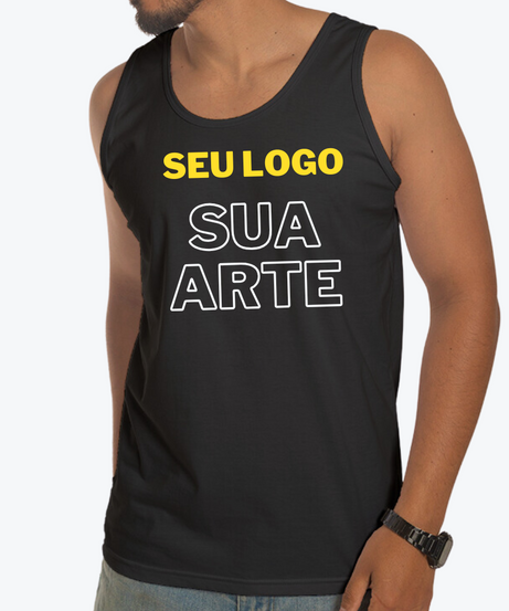 Regata Preta Personalizada 100% Algodão